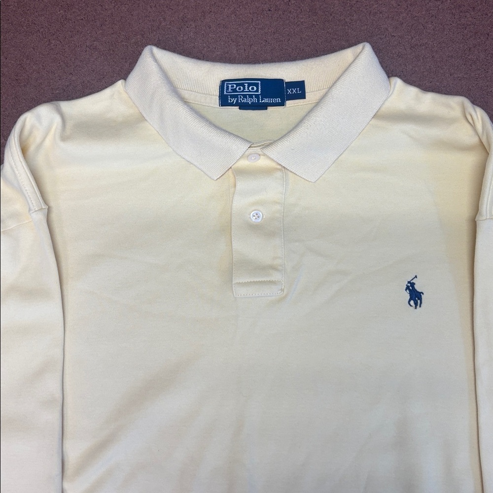Polo Ralph Lauren Men's 2X Long Sleeve Polo Shirt in Soft Yellow